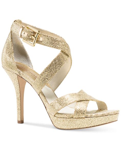 michael kors gold shoes|michael kors sandals with heel.